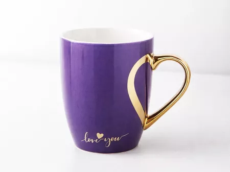 Kubek ze złotym uchem 0,3 L Altom Design - Fioletowy 07.WAL.2174