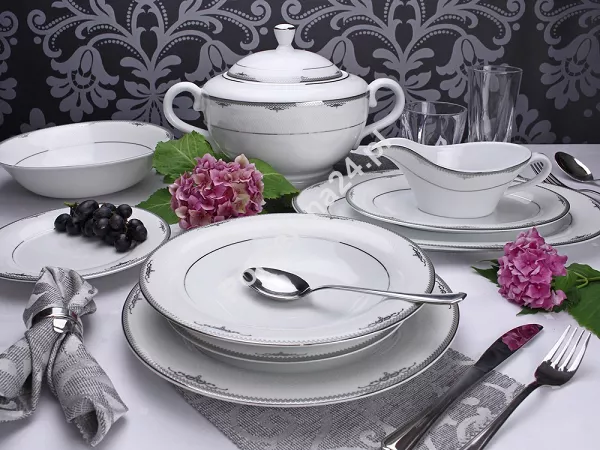 Serwis obiadowy na 6 osób (25el) Bogucice - Luxor Platin 1045 Serwis obiadowy na 6 osób (25el) Bogucice - Luxor Platin 1045