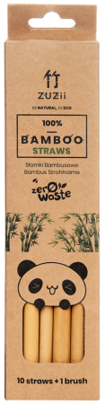 SŁOMKI BAMBUSOWE NATURALNE Z KORĄ 10 szt + CZYŚCIK - ZUZII SŁOMKI BAMBUSOWE NATURALNE Z KORĄ 10 szt + CZYŚCIK - ZUZII