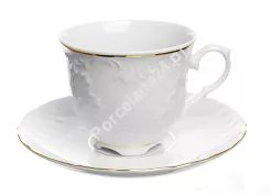 Filiżanka ze spodkiem 0,25 L / 15,7 cm Ćmielów - Rococo 3604 ZŁOTA LINIA