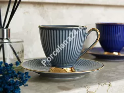Filiżanka ze spodkiem 0,25 L / 15 cm Chodzież - Dalia Grafit GZ08