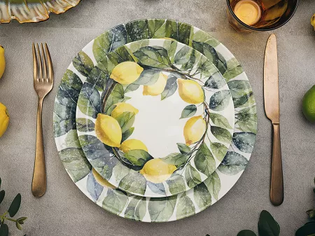 Komplet talerzy na 6 osób (18 el.) Lubiana - Boss 9143 CYTRYNOWE LOVE