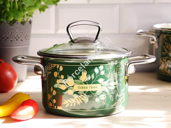 Garnek z pokrywką 2,75 L Emalia Metalac - Golden times 1ME.GT.G20 Garnek z pokrywką 2,75 L Emalia Metalac - Golden times 1ME.GT.G20