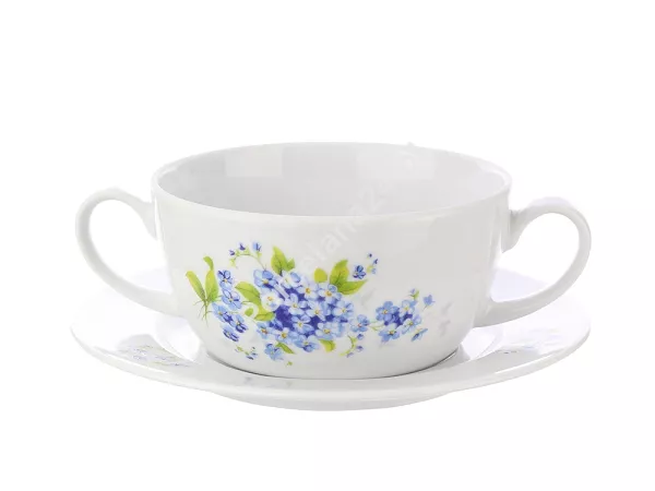 Bulionówka ze spodkiem 0,3 L / 16,5 cm Lubiana - Nadia 7218 Niezapominajka Bulionówka ze spodkiem 0,3 L / 16,5 cm Lubiana - Nadia 7218 Niezapominajka