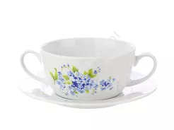 Bulionówka ze spodkiem 0,3 L / 16,5 cm Lubiana - Nadia 7218 Niezapominajka