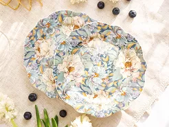 Kpl. 2 talerzy deserowych Duo - Peony blue 15.PEO-B.K2TD