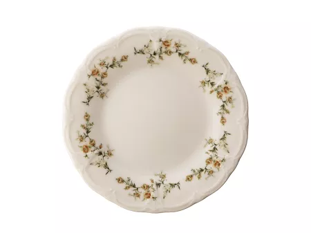 Talerz deserowy 16 cm Bon Bistro - Retro Brown Flowers ecru