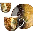 Komplet 2 filiżanek ze spodkiem 0,25 L Carmani - Gustav Klimt, Złote Łzy 33.532-7406