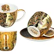 Komplet 2 filiżanek ze spodkiem 0,25 L Carmani - Gustav Klimt, Złote Łzy 33.532-7406